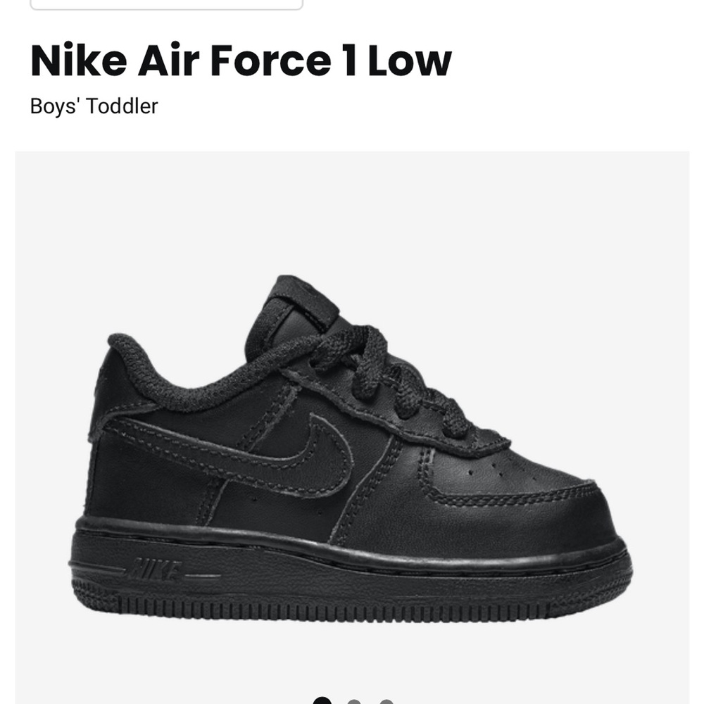 Black Nike Air Force. Toddler size 5C.